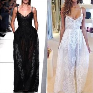 White lace sheer dress wedding bridal Bride lovestory shower party Paisley Large